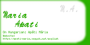 maria apati business card