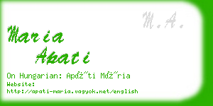 maria apati business card